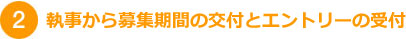 執事から募集期間の交付とエントリーの受付